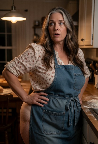 Location: Cozy Farmhouse Kitchen During The Evening — AI Porn Image