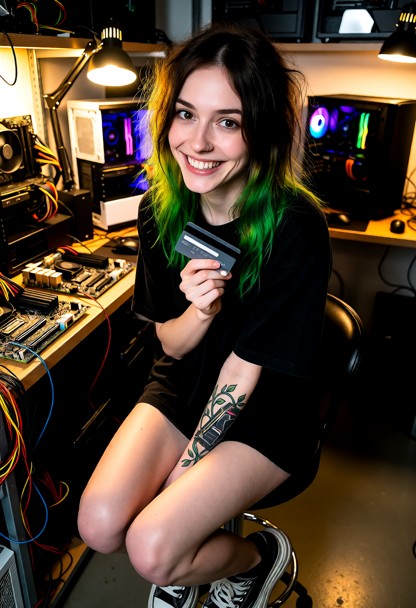Tattoos, Location: A Small, Motherboards — AI Porn Image