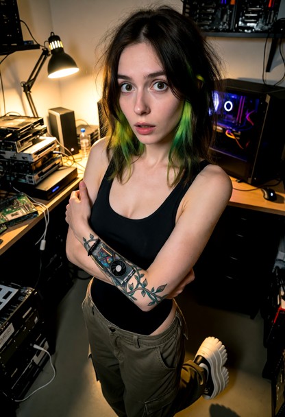 Tattoos, Location: A Small, High Eyebrows — AI Porn Image