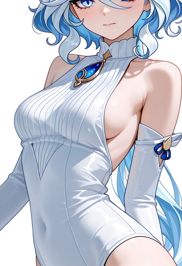torso only frame,neck out of frame,clothed chest,white leotard sweater,extreme chest closeup,clothed chest focus,clot…