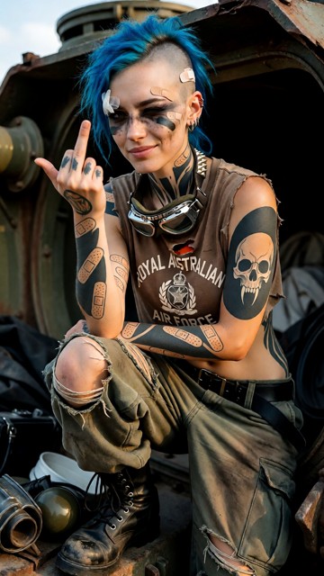 Location: old vintage tank with multiple modifications, dim lighting, and various bits of gear scattered around Posit…