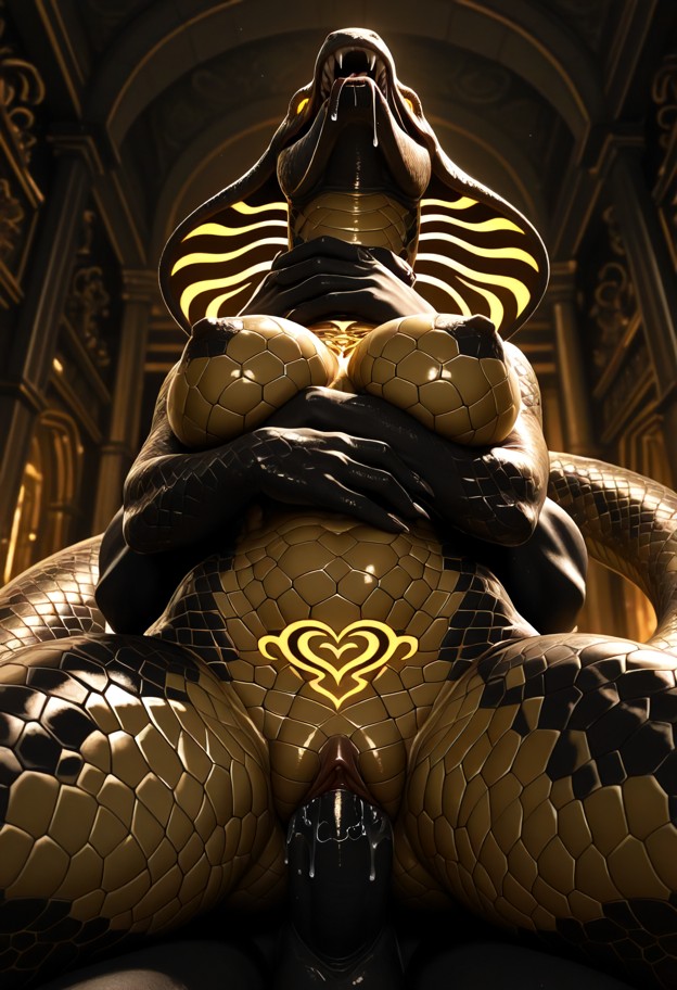 holding man in the air,thick coils wrapped tightly around male body strangling constricting like python prey,sexual i…