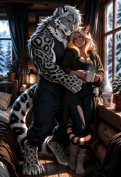 Masterpiece, best quality, ultra detailed, highly detailed fur and hair, cinematic lighting, sharp focus. Full-body c…