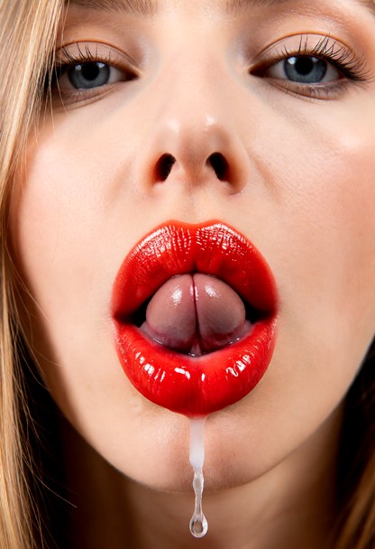 a high definition ultra close up realistic photo of The huge lips taking up the whole width of the frame with a mans …