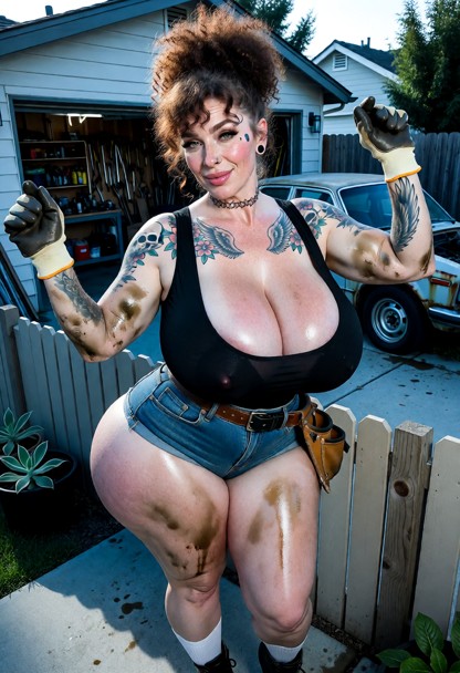 Manuela is a full figured Caucasian woman in her late 45s, standing 5'2 with an hyper-voluptuous exaggerated hourglas…
