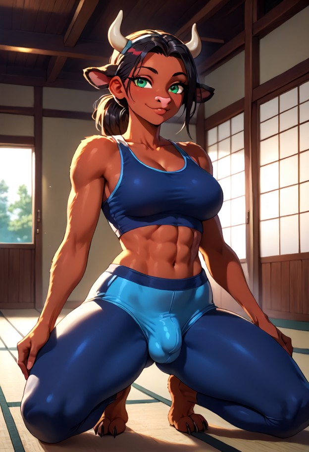 sportswear,leggings,tank top,sporty vibe,natural skin,no visible jewelry,solo,grabbing boobs (with both hands),((furr…