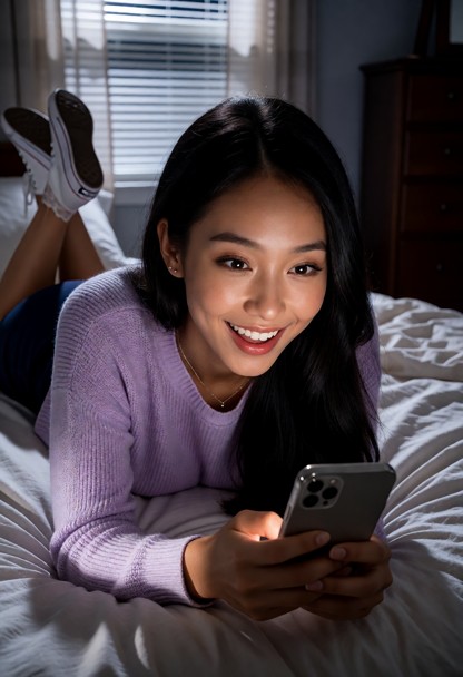 Location: the quiet, dimly lit bedroom in the early hours of the morning with soft, pale moonlight filtering through …
