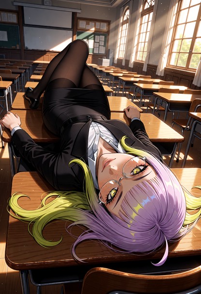 A highly detailed cinematic anime-style illustration of Reika Mizuhara, a 35-year-old Japanese college English teache…
