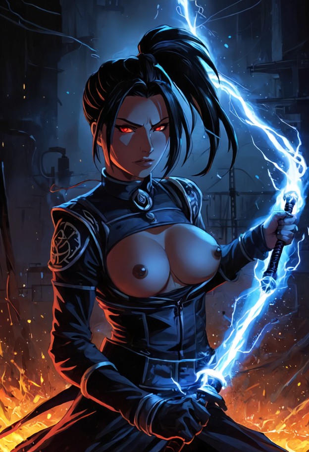 1girl,fullmetal alchemist brotherhood style,high-quality 2000s anime 
aesthetic,a female state alchemist in a blue mi…