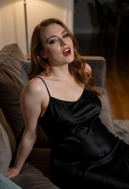 Location: Evening In A Modern Living Room With Soft — AI Porn Image
