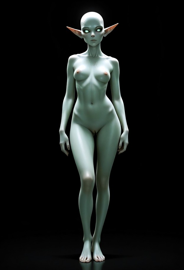 1girl,solo,realistic. barefoot.
solid black background,solid black floor
fully nude,fully naked,standing full-body vi…