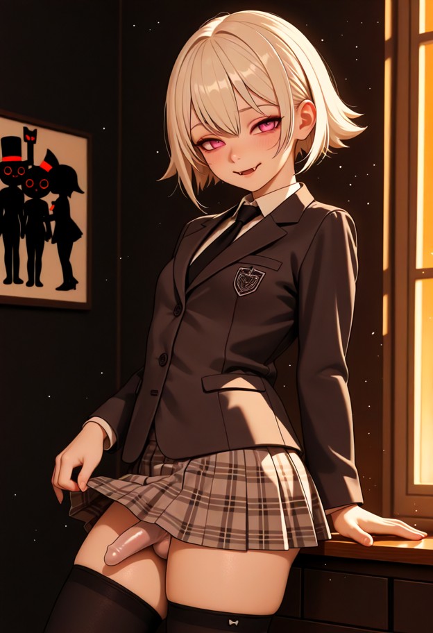 (hyper-realistic) (shōda) (boy) (flat-chested) (extremely short) (extremely small cock) (femboy) (grasps) (small shaf…