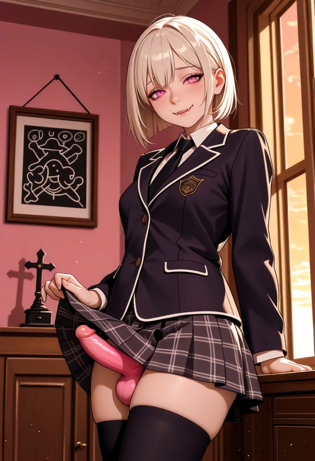 (hyper-realistic) (shōda) (boy) (flat-chested) (extremely short) (extremely small cock) (femboy) (grasps) (small shaf…