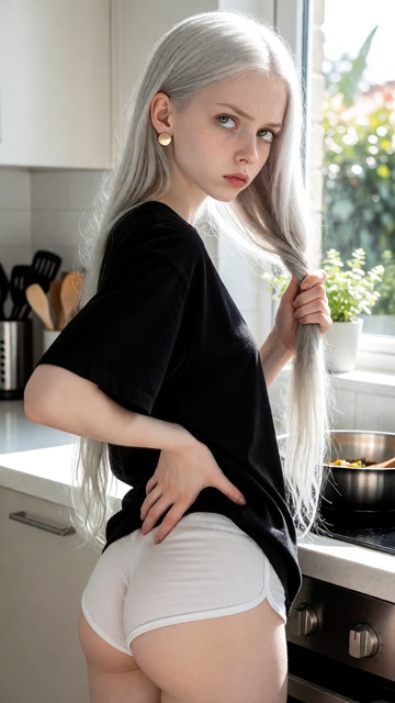 Location: bright kitchen during the day with sunlight streaming through a window, illuminating the countertop, a meta…