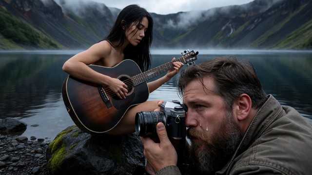 Cinematic Wide Shot (16:9 Aspect Ratio) At The Edge Of — AI Porn Image
