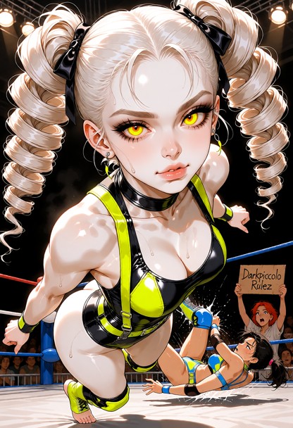 A thirty-year-old white professional wrestler, embodying a blend of maturity, experience, and rebellion, dominates th…