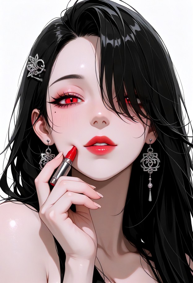 1girl,anime style,extreme close-up portrait,intimate beauty-shot composition,face filling most of the frame,slightly …