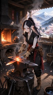 Asu Forging A Glowing Dragon Blade — AI Porn Video
