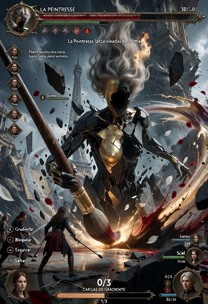 8-second cinematic gameplay shot. The Paintress swings her colossal brush and unleashes a sweeping golden-and-crimson…