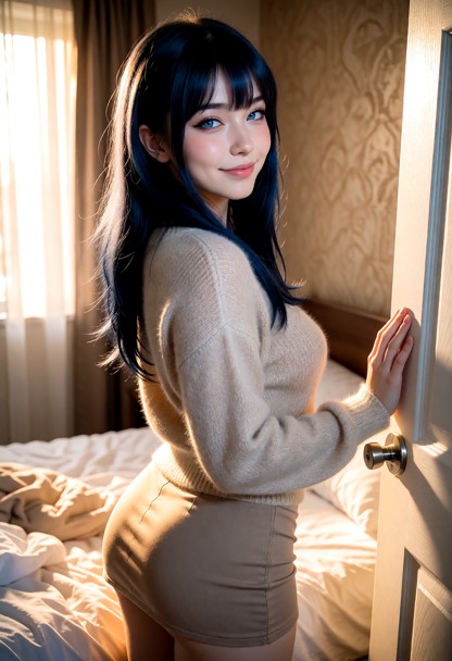 Location: late afternoon in a cozy bedroom with soft sunlight filtering through the curtains, casting a warm glow on …