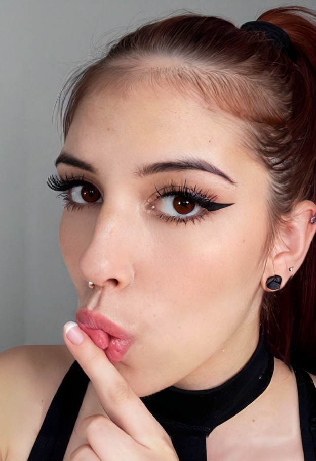 1girl,solo,about to kiss pov,(close up,forming lips) facing viewer,blowing kiss