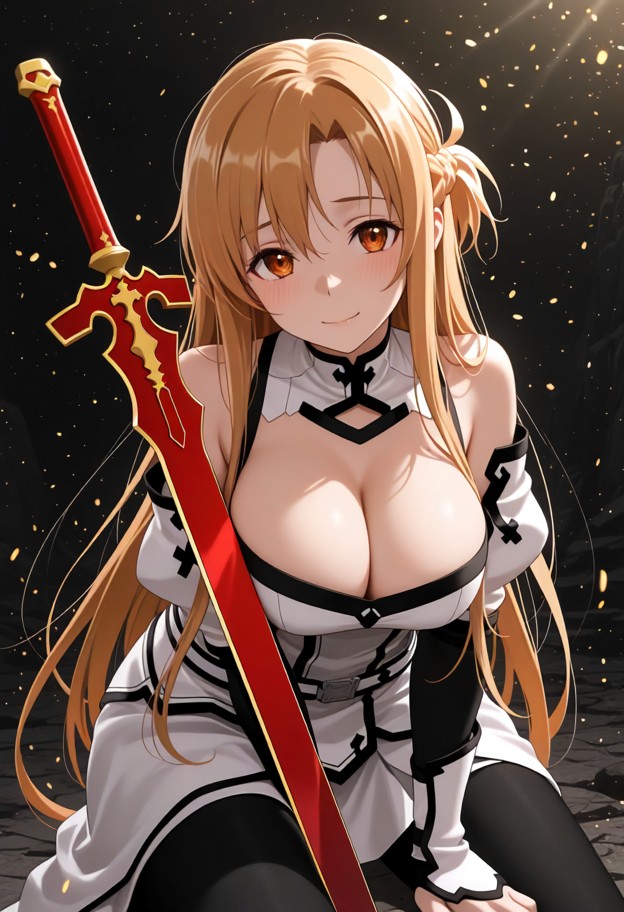 battle field,fighting 3 orcs,clothed,red sword,fierce look