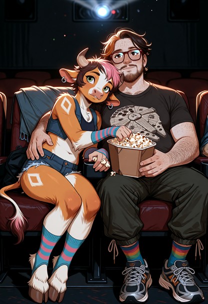Create a highly detailed, polished anime-inspired semi-realistic cinematic illustration of Ice-Cream, a clearly adult…