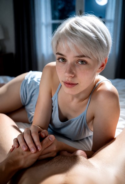 Location: the player's bedroom, soft moonlight filtering through the window, a sense of cozy intimacy
Position: Charl…
