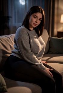 elle se penche en avant, un homme approche avec son énorme pénis et la pénétre.