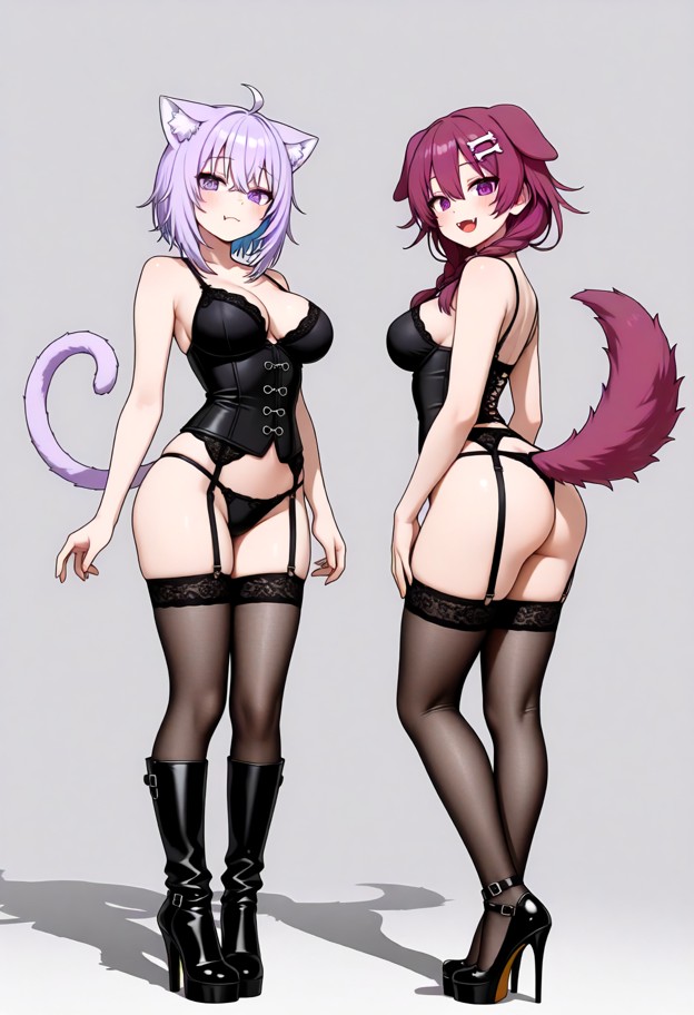 the are both wearing one of these outfits or a mix and match in any fabric,patern and colour they like as well as any…