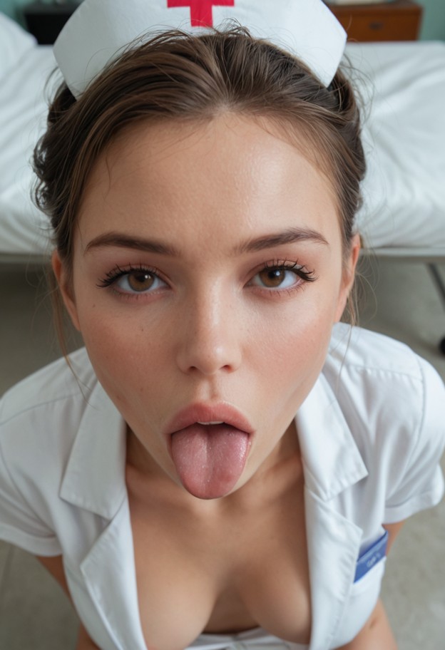 1girl,solo,about to kiss pov,(close up,forming lips) facing viewer,blowing kiss,nurse uniform,medical outfit,clean an…