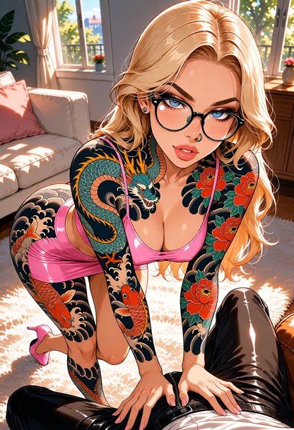 Location: bright afternoon in a sunlit living room with a soft rug on the floor, where warm sunlight streams through …