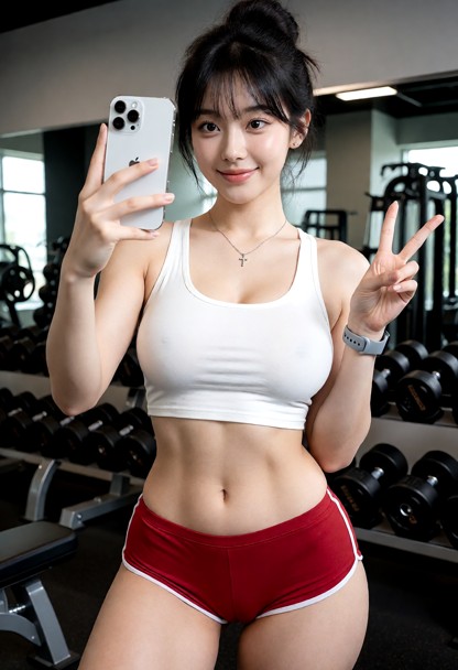 tall, slender figure, broad shoulders, thin waist, wide hips, huge breasts, toned abs, fair porcelain smooth skin, na…