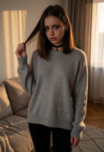 Location: a cozy living room in the late afternoon, with warm sunlight filtering through the curtains and casting lon…