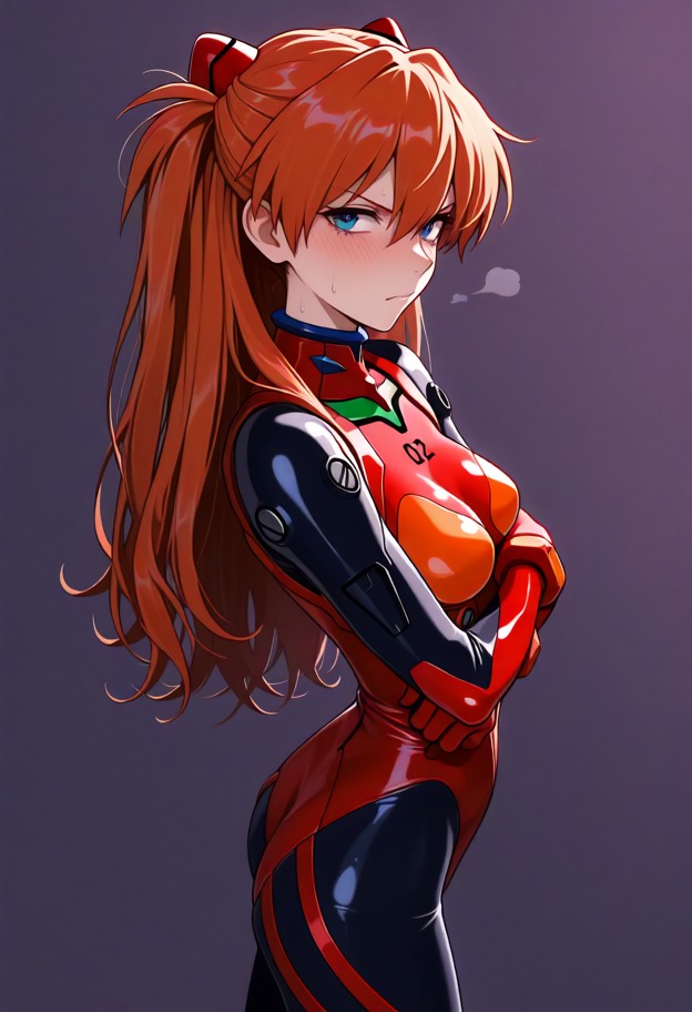 anime nsfw,asuka langley soryu neon genesis evangelion,small slim petite athletic adult female,long red hair a-clips …