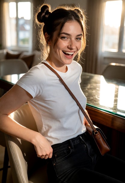 Location: a brightly lit living room during the afternoon, with sunlight streaming through the windows and reflecting…