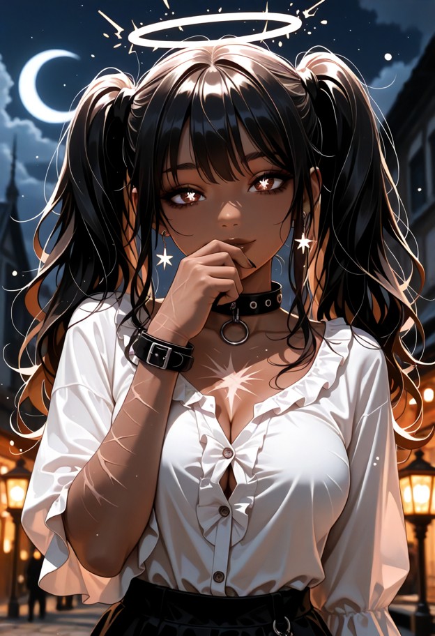 1 girl,brown skinned,extreme close-up of face and upper torso,long wavy pink twintails with playful clips bouncing en…