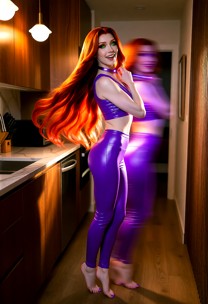 Starfire Is Floating In The Kitchen, Dynamic Movement — AI Porn Video
