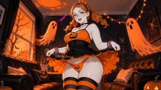 Mikayla Twirls in Her Pumpkin Dress — AI Porn Video