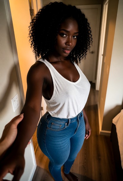 Location: Small Apartment Hallway With Warm Ambient — AI Porn Image