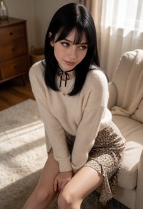 Sweetie Invites You Into Her Living Room — AI Porn Video