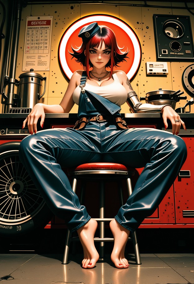 1girl,female model,gritty 1970s adult magazine cover photoshoot inspired by vintage hustler,posing provocatively in a…