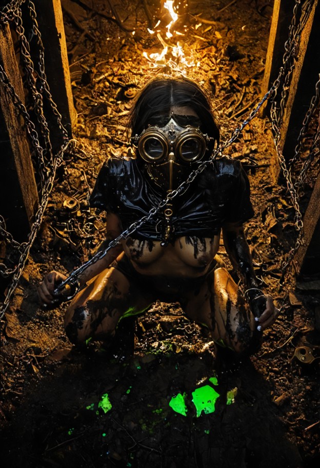 a dramatic top-down birds-eye-view shot looking straight down from above at 1girl. she is crouching extremely low,fla…