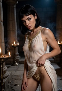 Arsinoe Fingering Her Wet Pussy in Temple — AI Porn Video