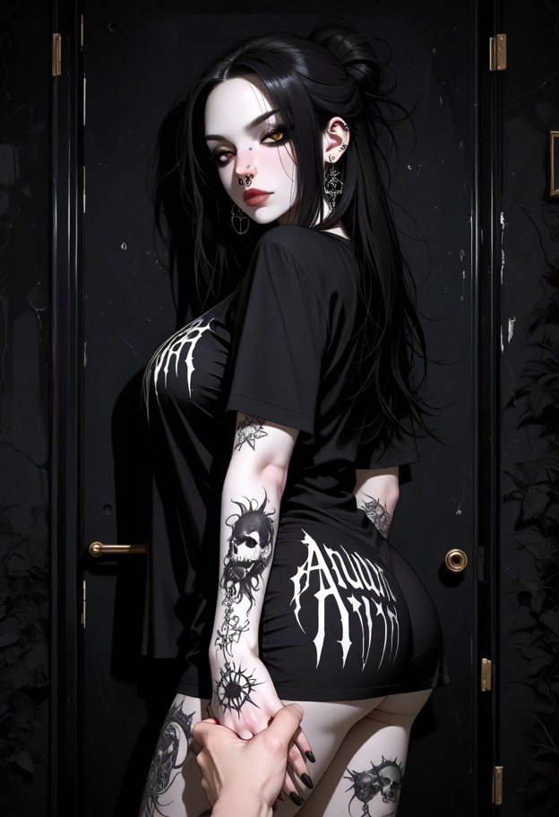 iris reaches out to grasp the viewer's hand,semi-humanoid form,black ink,translucent flesh,dark pulsing veins,dark co…